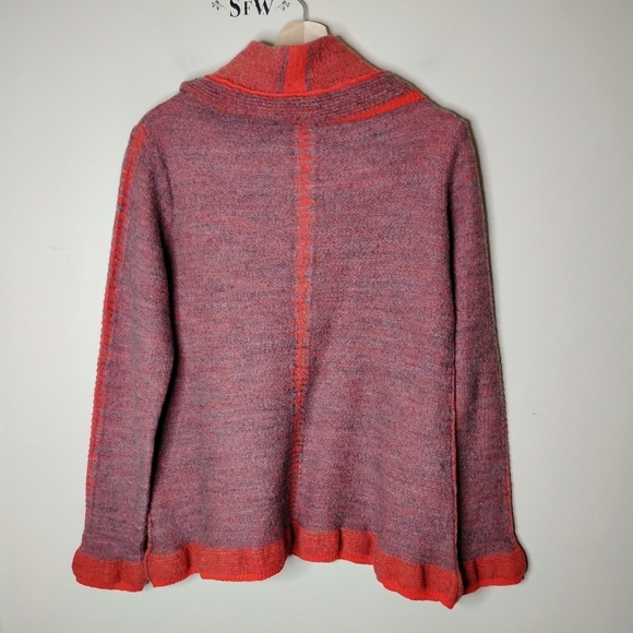 Crea Concept Wool Sweater Textured Knit | Made in Italy Artsy Minimalist - Picture 6 of 10